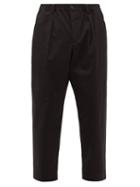 Matchesfashion.com Marni - Drawstring-waist Cotton Cropped-leg Trousers - Mens - Black