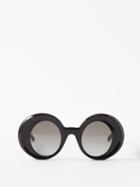 Loewe Eyewear - Oversized Round Acetate Sunglasses - Womens - Black Grey