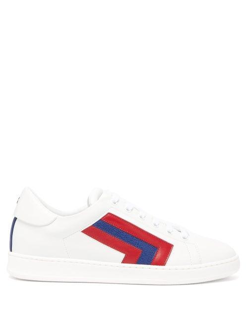 Matchesfashion.com Valextra - Super 3 Striped Leather Trainers - Womens - Red Multi