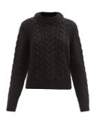 Cecilie Bahnsen - Geneva Open-back Cable-knit Wool-blend Sweater - Womens - Black