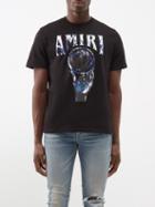 Amiri - Crystal Ball-print Cotton-jersey T-shirt - Mens - Black White