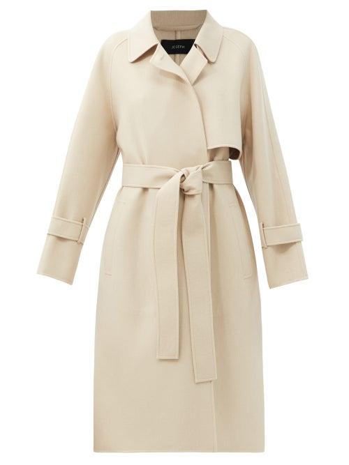 Matchesfashion.com Joseph - Cottrell Felted Wool-blend Trench Coat - Womens - Cream