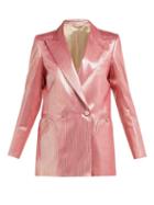 Matchesfashion.com Blaz Milano - Diva Double Breasted Metallic Stripe Blazer - Womens - Pink Multi