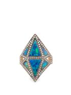 Noor Fares Diamond, Sapphire, Opal & Grey-gold Ring