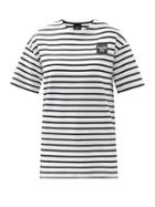 Matchesfashion.com More Joy By Christopher Kane - Logo-patch Striped Cotton-jersey T-shirt - Womens - Black Stripe