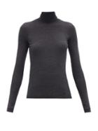 Matchesfashion.com Valentino - Roll-neck Cashmere-blend Sweater - Womens - Grey