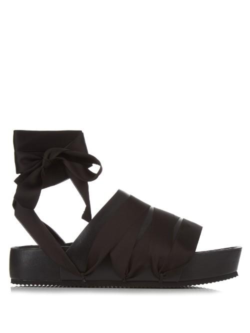 Ellery Flamingo Ribbon And Leather Slides