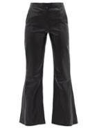 Dodo Bar Or - Lin Flared Leather Trousers - Womens - Black
