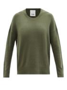 Allude - Side-slit Cashmere Sweater - Womens - Khaki