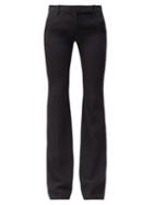 Matchesfashion.com Alexander Mcqueen - Wool Blend Flared Trousers - Womens - Black