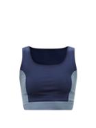 Ladies Activewear Ernest Leoty - Joanna Two-tone Recycled-fibre Cropped Top - Womens - Navy
