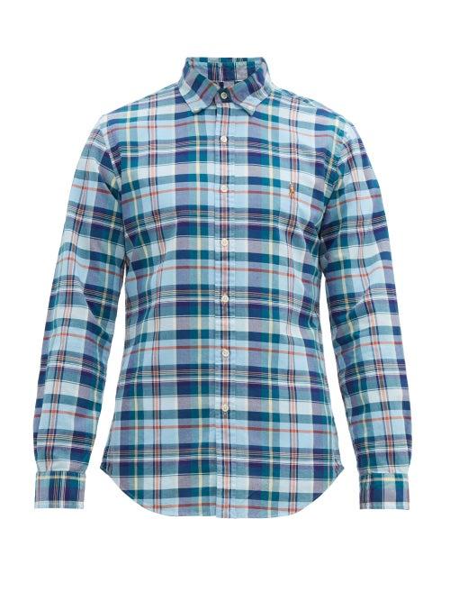 Matchesfashion.com Polo Ralph Lauren - Slim Fit Checked Cotton Shirt - Mens - Blue