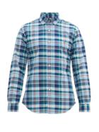 Matchesfashion.com Polo Ralph Lauren - Slim Fit Checked Cotton Shirt - Mens - Blue