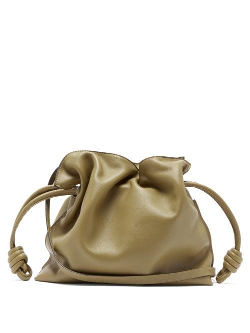 Matchesfashion.com Loewe - Flamenco Leather Clutch - Womens - Khaki