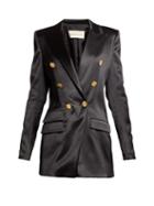 Matchesfashion.com Alexandre Vauthier - Double Breasted Satin Blazer - Womens - Black