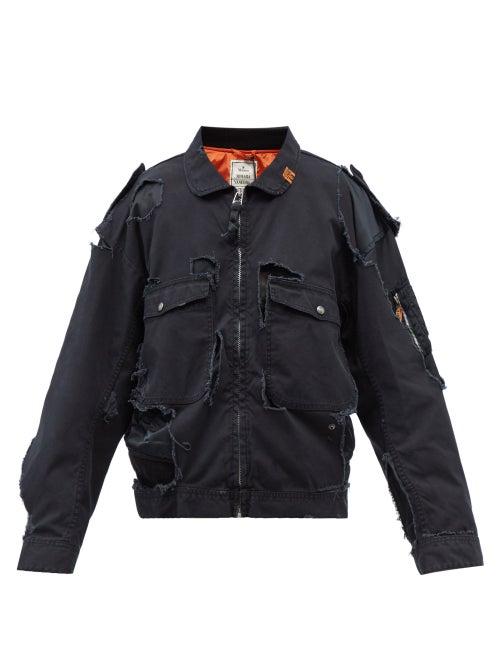 Mihara Yasuhiro - Deconstructed Cotton-canvas Ma-1 Jacket - Mens - Black