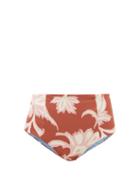 Matchesfashion.com Cala De La Cruz - Aranxza High-rise Floral-print Bikini Briefs - Womens - Brown Print