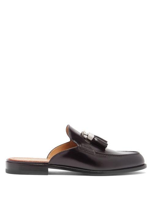 Matchesfashion.com Christian Louboutin - Rivaslide Tasselled Leather Backless Loafers - Mens - Black