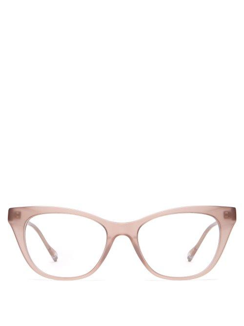 Matchesfashion.com Le Specs - Chimera Acetate Cat Eye Glasses - Womens - Light Pink