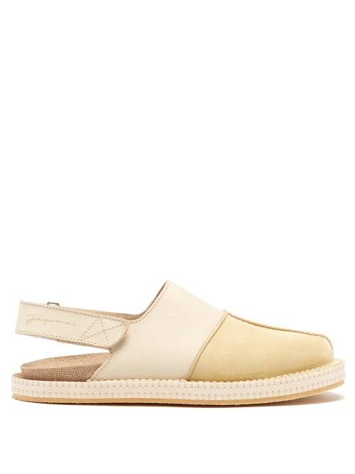 Matchesfashion.com Jacquemus - Nubuck And Leather Slingback Shoes - Mens - Light Brown