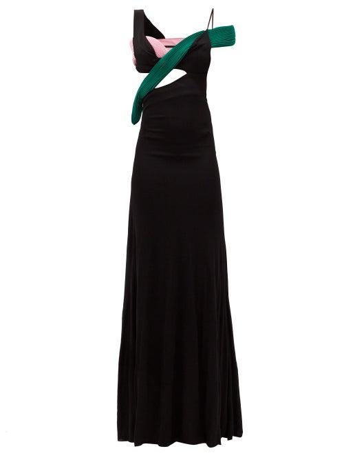 Matchesfashion.com Haider Ackermann - Cutout Colour-block Crepe Gown - Womens - Black Multi