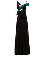 Matchesfashion.com Haider Ackermann - Cutout Colour-block Crepe Gown - Womens - Black Multi