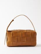 Bottega Veneta - Brick Cassette Intrecciato-leather Shoulder Bag - Womens - Camel
