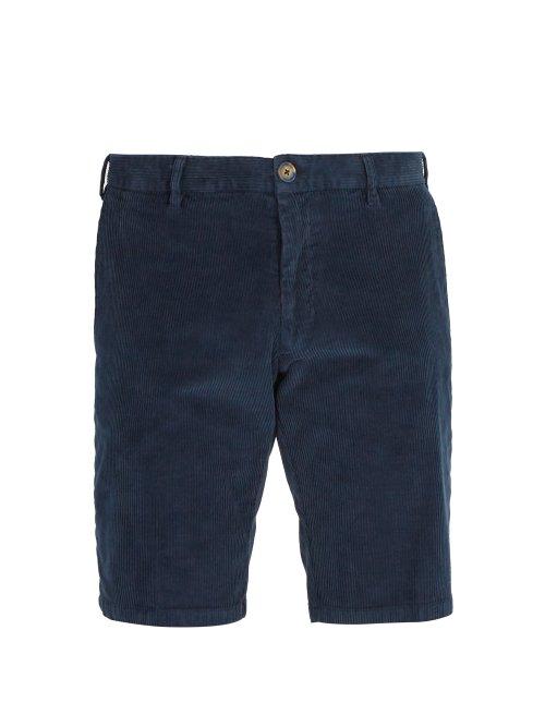 Matchesfashion.com J.w. Brine - Free Donnie Stretch Corduroy Shorts - Mens - Navy