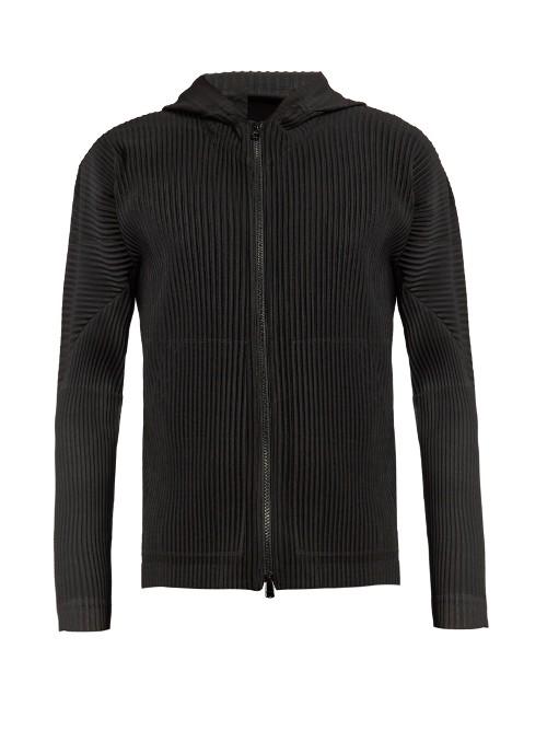 Homme Plisse Issey Miyake Hooded Zip-through Pleated Jacket