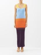 Staud - Diana Colour-blocked Knit Midi Dress - Womens - Multi