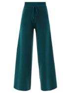 Matchesfashion.com Live The Process - Baja Flared-leg Cotton-blend Jersey Track Pants - Womens - Dark Green