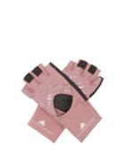Matchesfashion.com Adidas By Stella Mccartney - Leopard Print Fingerless Performance Gloves - Womens - Pink