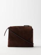 The Row - Nu Twin Suede Cross-body Bag - Womens - Dark Brown