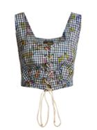 Vivienne Westwood Anglomania Floral-print Gingham Cropped Top