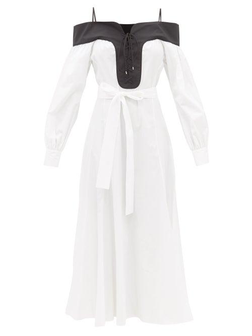 Gabriela Hearst - Elias Off-shoulder Cotton-poplin Dress - Womens - Ivory