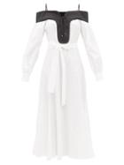 Gabriela Hearst - Elias Off-shoulder Cotton-poplin Dress - Womens - Ivory