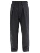 Matchesfashion.com Toogood - The Driver Pleated Cotton Trousers - Mens - Dark Grey