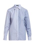 Matchesfashion.com Versace - Striped Cotton Poplin Shirt - Womens - Blue Stripe