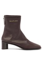 Matchesfashion.com Acne Studios - Bertine Back-zip Stretch-leather Ankle Boots - Womens - Dark Brown