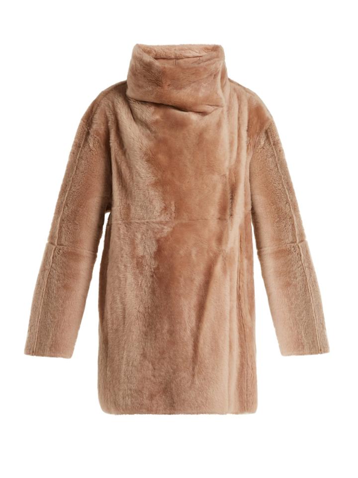Yves Salomon High-collar Shearling Coat