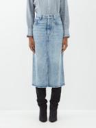 Isabel Marant Toile - Tilauria Stretch-denim Midi Skirt - Womens - Light Blue