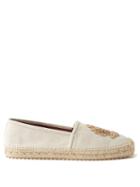 Dolce & Gabbana - Crest-embroidered Canvas Espadrilles - Mens - Cream