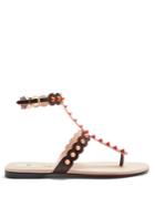 Fendi Dgrad Spike-embellished Leather Sandals