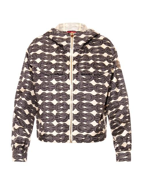 Moncler Gamme Rouge Rope-print Lightweight Silk-twill Jacket