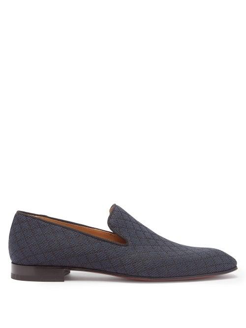 Matchesfashion.com Christian Louboutin - Dandelion Checked Loafers - Mens - Navy