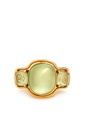 Brigid Blanco Prehnite, Beryl & Yellow-gold Ring