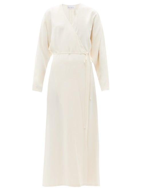 Ladies Rtw Raey - Dolman-sleeve Side-split Wrap Dress - Womens - Cream