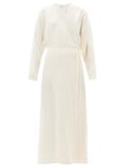 Ladies Rtw Raey - Dolman-sleeve Side-split Wrap Dress - Womens - Cream