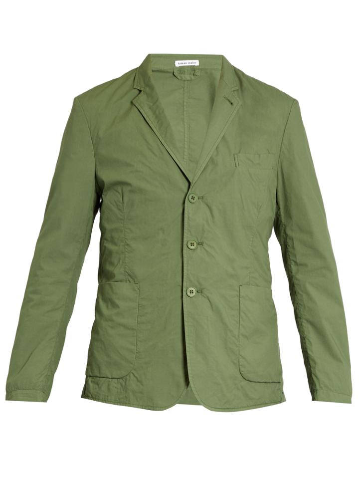 Tomas Maier Notch-lapel Cotton-poplin Blazer