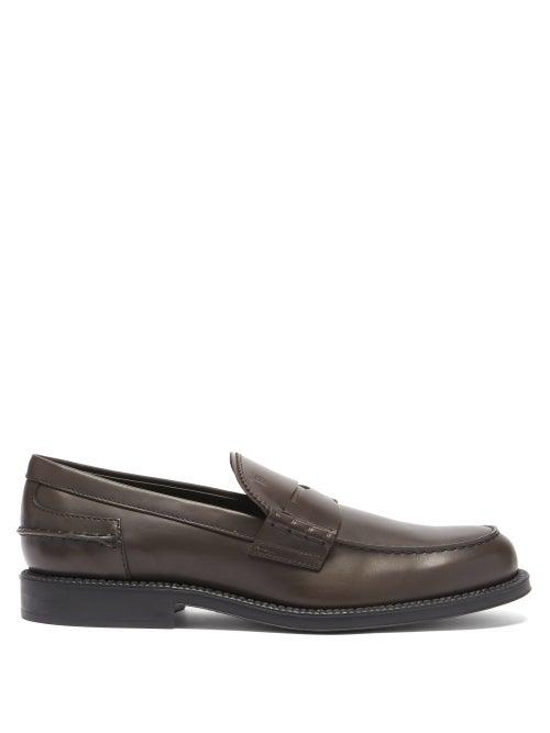 Tod's - Leather Penny Loafers - Mens - Dark Brown
